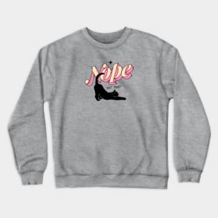 Monday Nope Black Cat in yellow Crewneck Sweatshirt